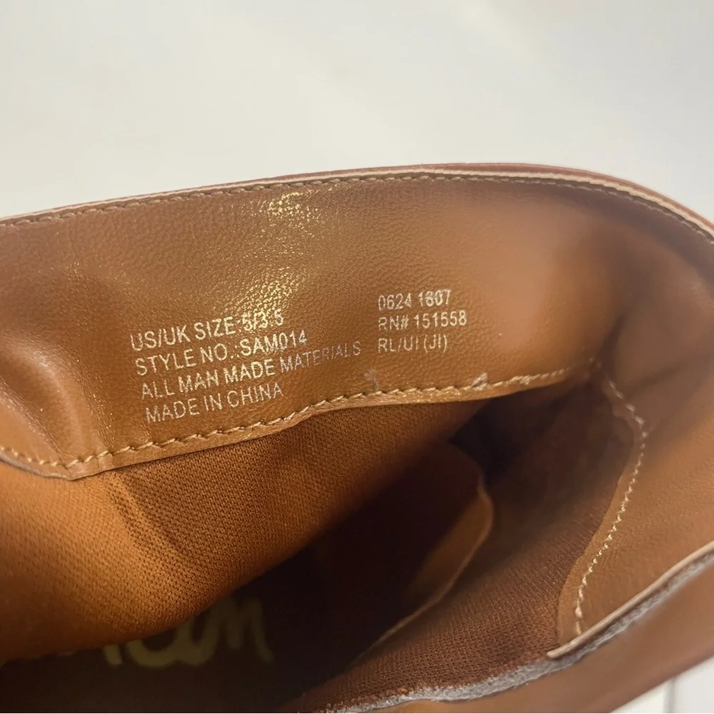 Sam‎ Edelman Kids Lucianna Marie  Brown Cognac Moto Boots Girls Size 5